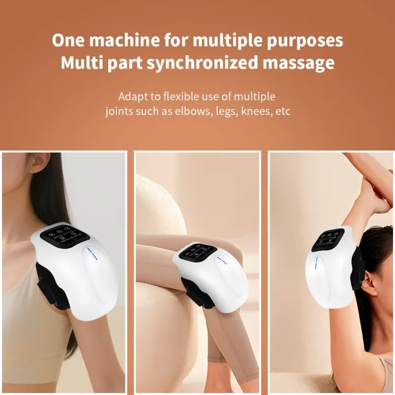 Smart Knee Massager with Heat 3D Air Compression Vibration USB Rechargeable Wireless for Knee Elbow Shoulder Pain Relief